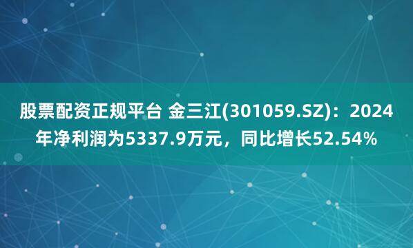 股票配资正规平台 金三江(301059.SZ)：2024年净利润为5337.9万元，同比增长52.54%