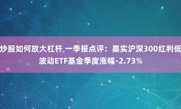 炒股如何放大杠杆 一季报点评：嘉实沪深300红利低波动ETF基金季度涨幅-2.73%