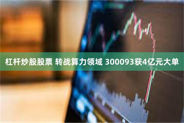 杠杆炒股股票 转战算力领域 300093获4亿元大单