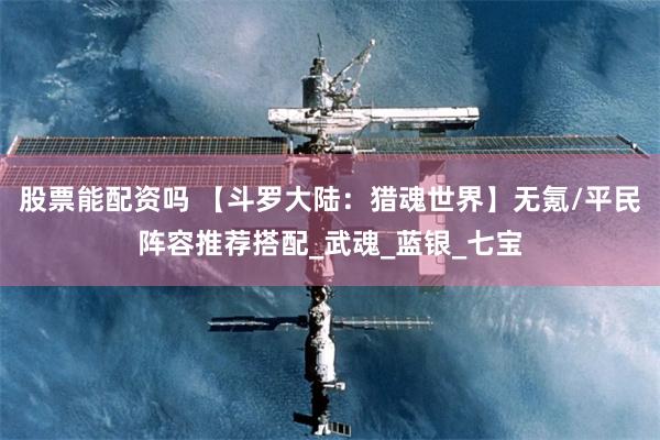 股票能配资吗 【斗罗大陆：猎魂世界】无氪/平民阵容推荐搭配_武魂_蓝银_七宝